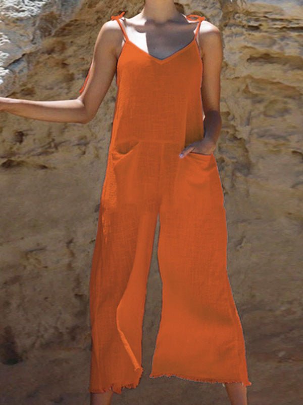Women's Jumpsuits Casual Solid Sling Pocket Jumpsuit - LuckyFash™
