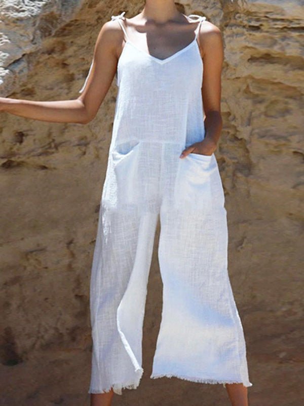 Women's Jumpsuits Casual Solid Sling Pocket Jumpsuit - LuckyFash™