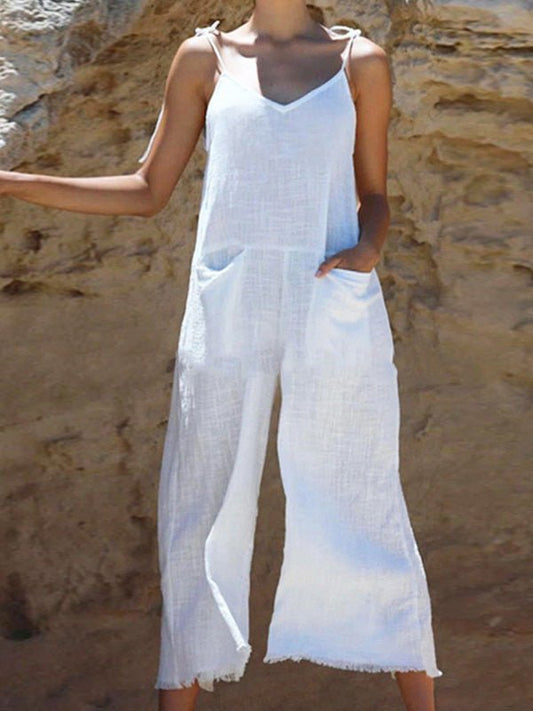 Women's Jumpsuits Casual Solid Sling Pocket Jumpsuit - LuckyFash™
