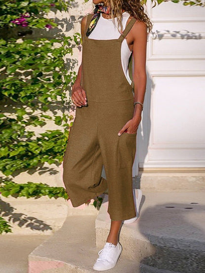 Women's Jumpsuits Casual Solid Sling Wide Leg Jumpsuit - LuckyFash™