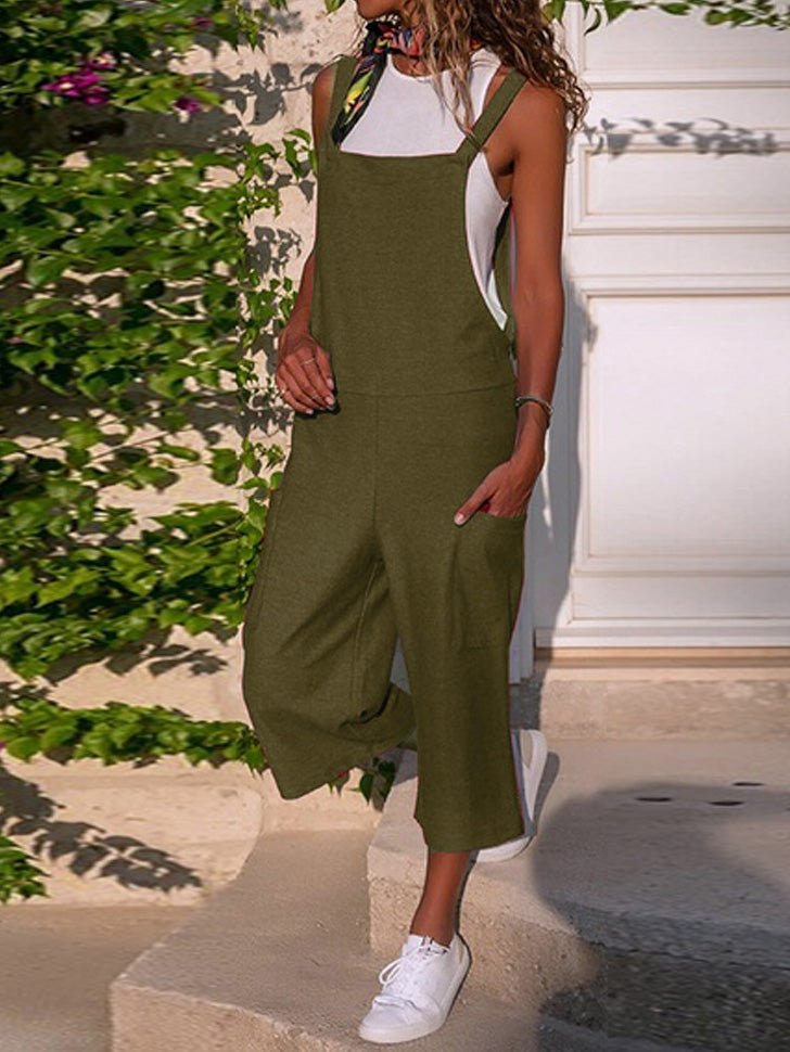Women's Jumpsuits Casual Solid Sling Wide Leg Jumpsuit - LuckyFash™