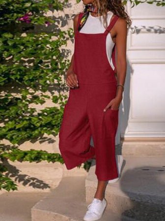 Women's Jumpsuits Casual Solid Sling Wide Leg Jumpsuit - LuckyFash™