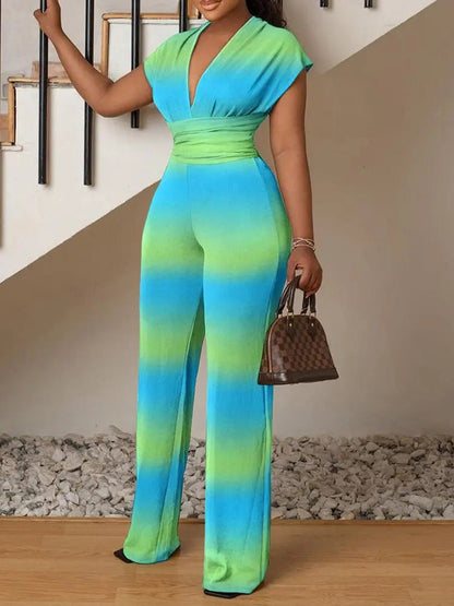 Women's Jumpsuits Casual V-Neck Sleeveless Fitted Jumpsuit - LuckyFash™