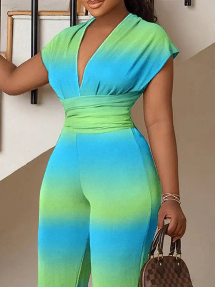 Women's Jumpsuits Casual V-Neck Sleeveless Fitted Jumpsuit - LuckyFash™