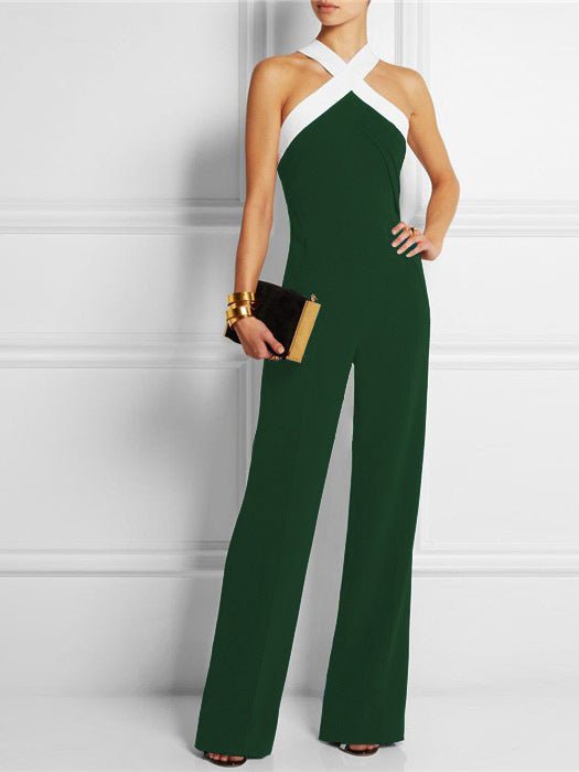 Women's Jumpsuits Crossover Bare Back Sleeveless Jumpsuit - LuckyFash™