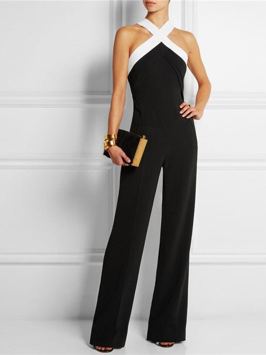 Women's Jumpsuits Crossover Bare Back Sleeveless Jumpsuit - LuckyFash™