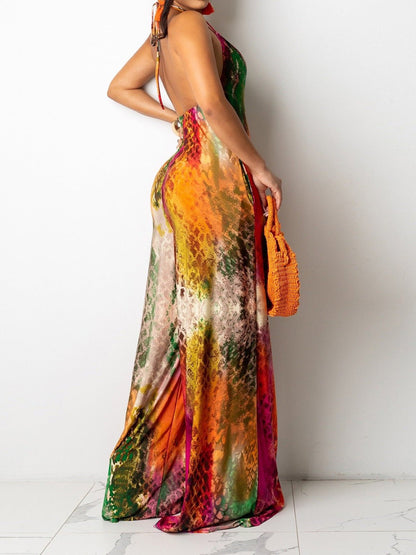 Women's Jumpsuits Deep V Sling Wide-Leg Jumpsuit - LuckyFash™