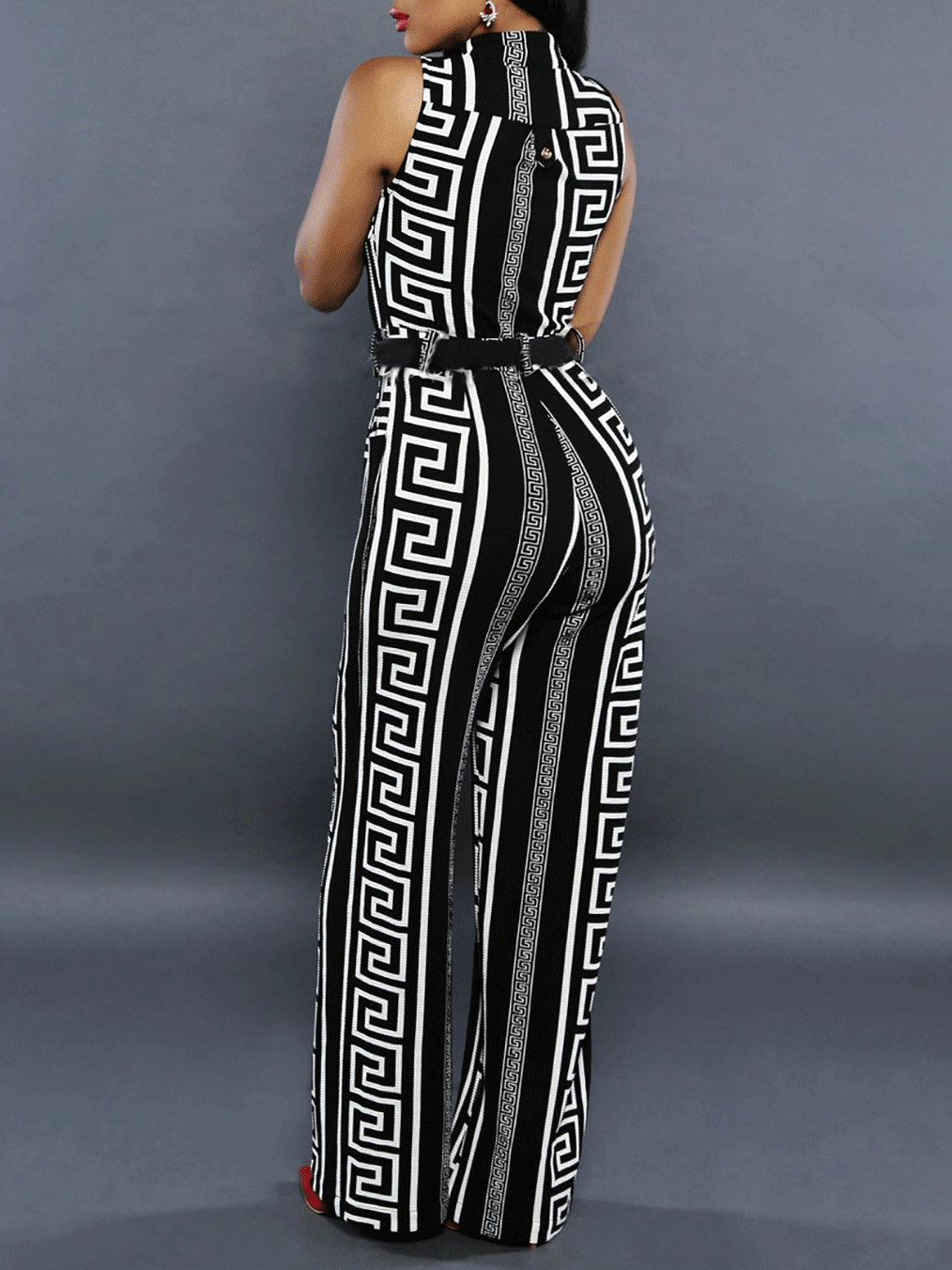 Women's Jumpsuits Fashion Printed V-Neck Button Jumpsuit - LuckyFash™