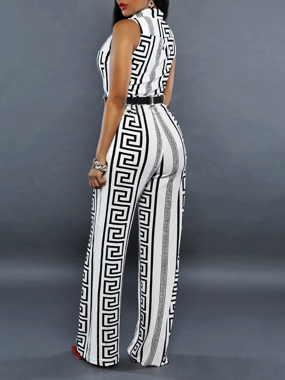 Women's Jumpsuits Fashion Printed V-Neck Button Jumpsuit - LuckyFash™