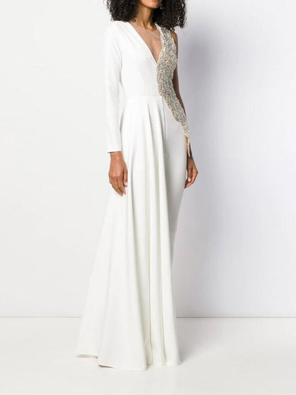 Women's Jumpsuits Glitter V-Neck Slim Fit Irregular Jumpsuit - LuckyFash™