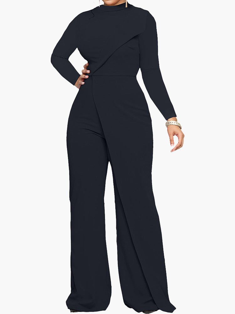 Women's Jumpsuits Half Turtleneck Irregular Long Sleeve Jumpsuit - LuckyFash™