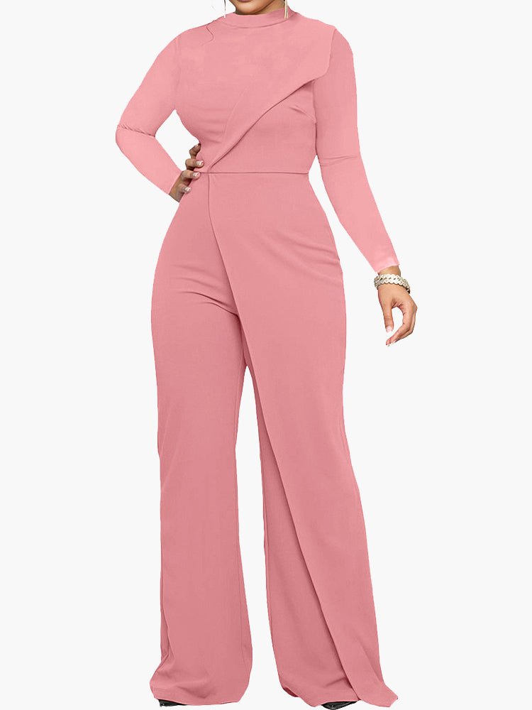 Women's Jumpsuits Half Turtleneck Irregular Long Sleeve Jumpsuit - LuckyFash™