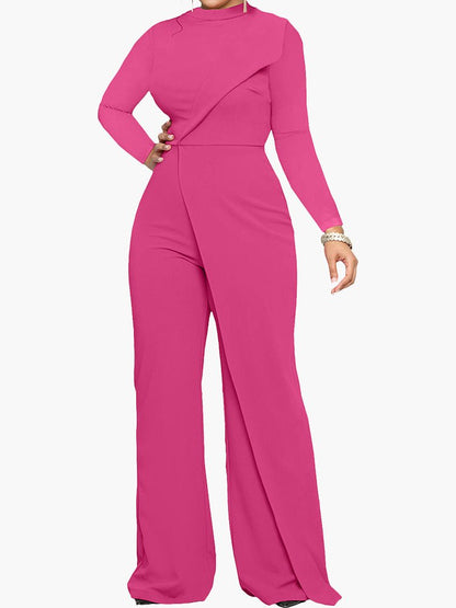 Women's Jumpsuits Half Turtleneck Irregular Long Sleeve Jumpsuit - LuckyFash™