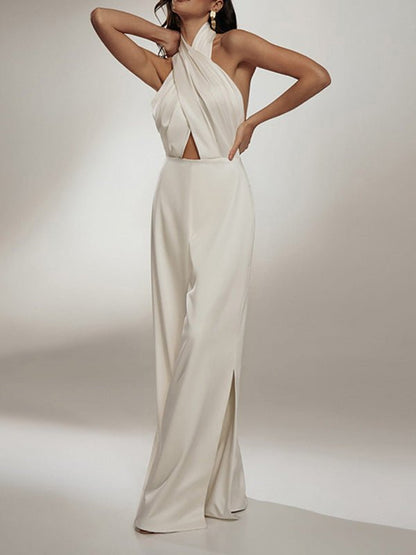 Women's Jumpsuits Halter Bare Back Sleeveless Jumpsuit - LuckyFash™