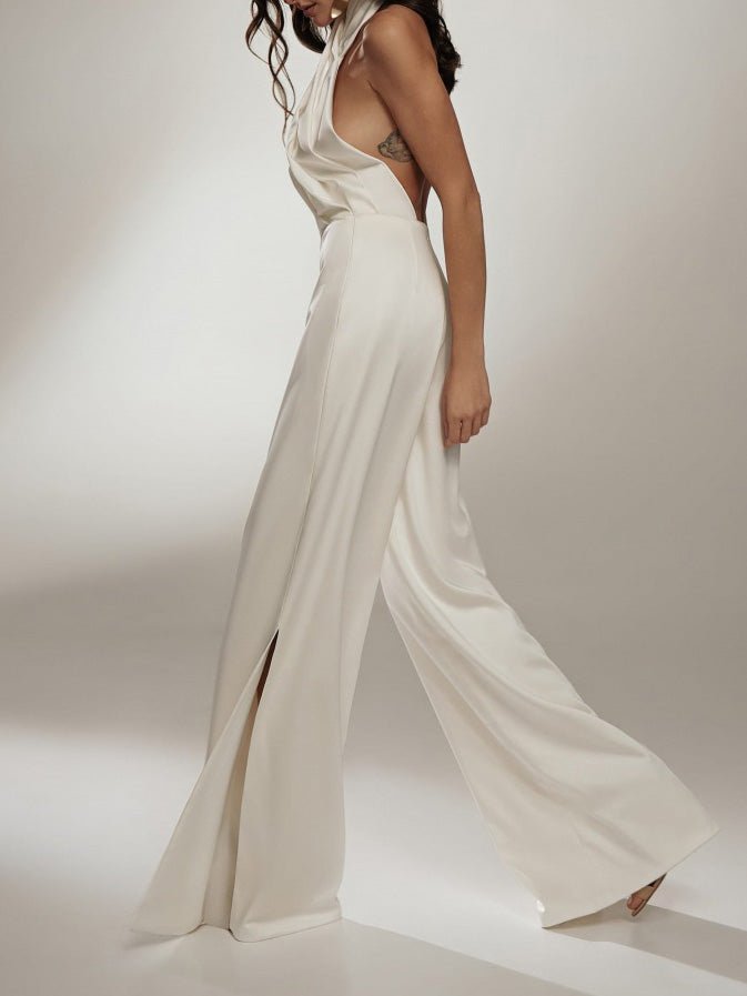 Women's Jumpsuits Halter Bare Back Sleeveless Jumpsuit - LuckyFash™