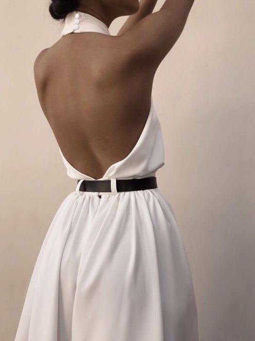 Women's Jumpsuits Halter Neck Open Back Sleeveless Jumpsuit - LuckyFash™