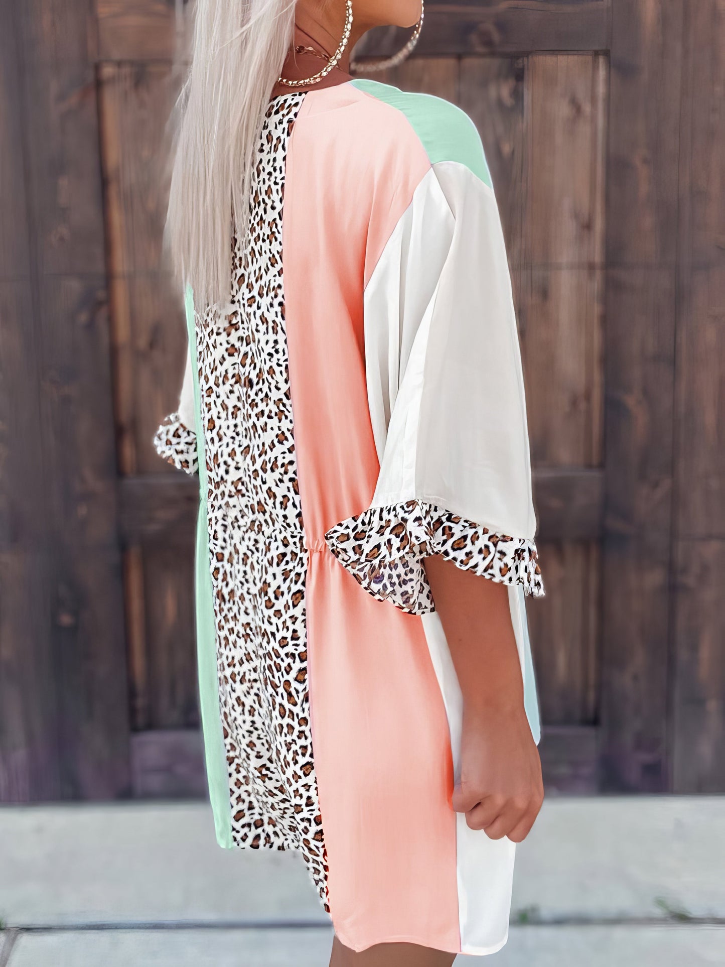 Women's Jumpsuits Leopard Tricolor V-Neck Ruffle Sleeve Jumpsuits - LuckyFash™