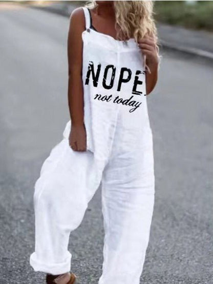 Women's Jumpsuits Letter Print Sleeveless Casual Jumpsuit - LuckyFash™