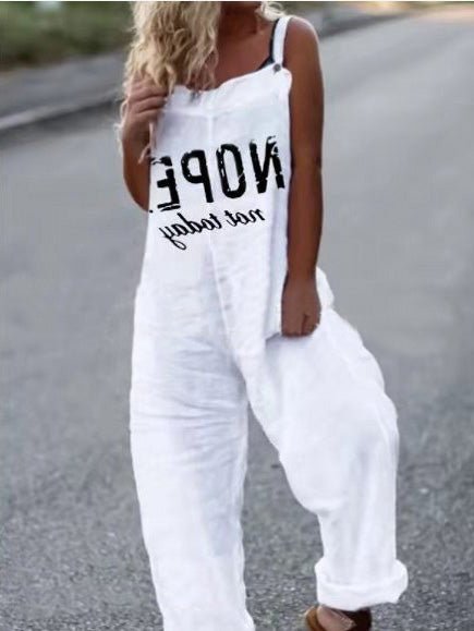 Women's Jumpsuits Letter Print Sleeveless Casual Jumpsuit - LuckyFash™
