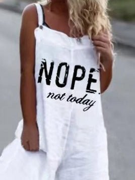 Women's Jumpsuits Letter Print Sleeveless Casual Jumpsuit - LuckyFash™