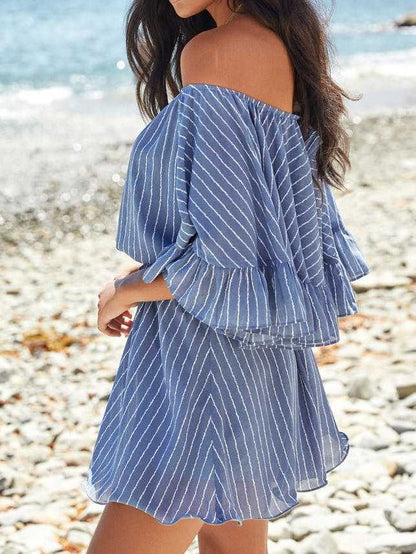 Women's Jumpsuits Loose One-Shoulder Short Sleeve Chiffon Jumpsuit - LuckyFash™