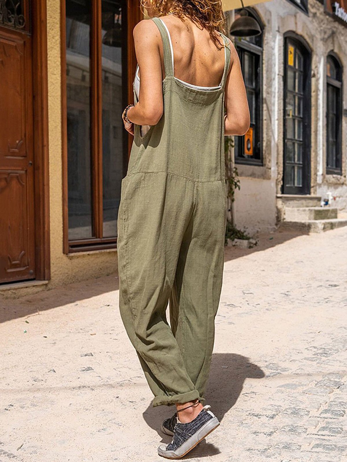 Women's Jumpsuits Loose Open Back Sleeveless Pocket Jumpsuit - LuckyFash™