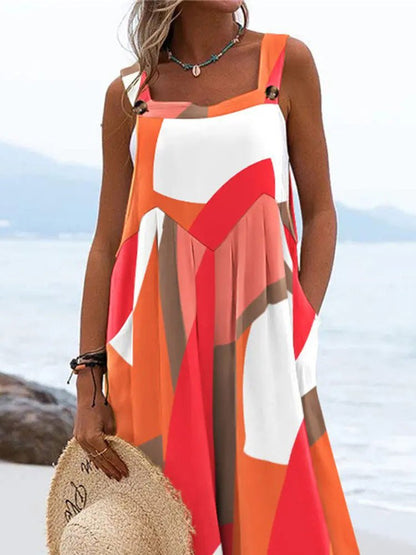 Women's Jumpsuits Loose Print Sling Sleeveless Wide-Leg Jumpsuit - LuckyFash™