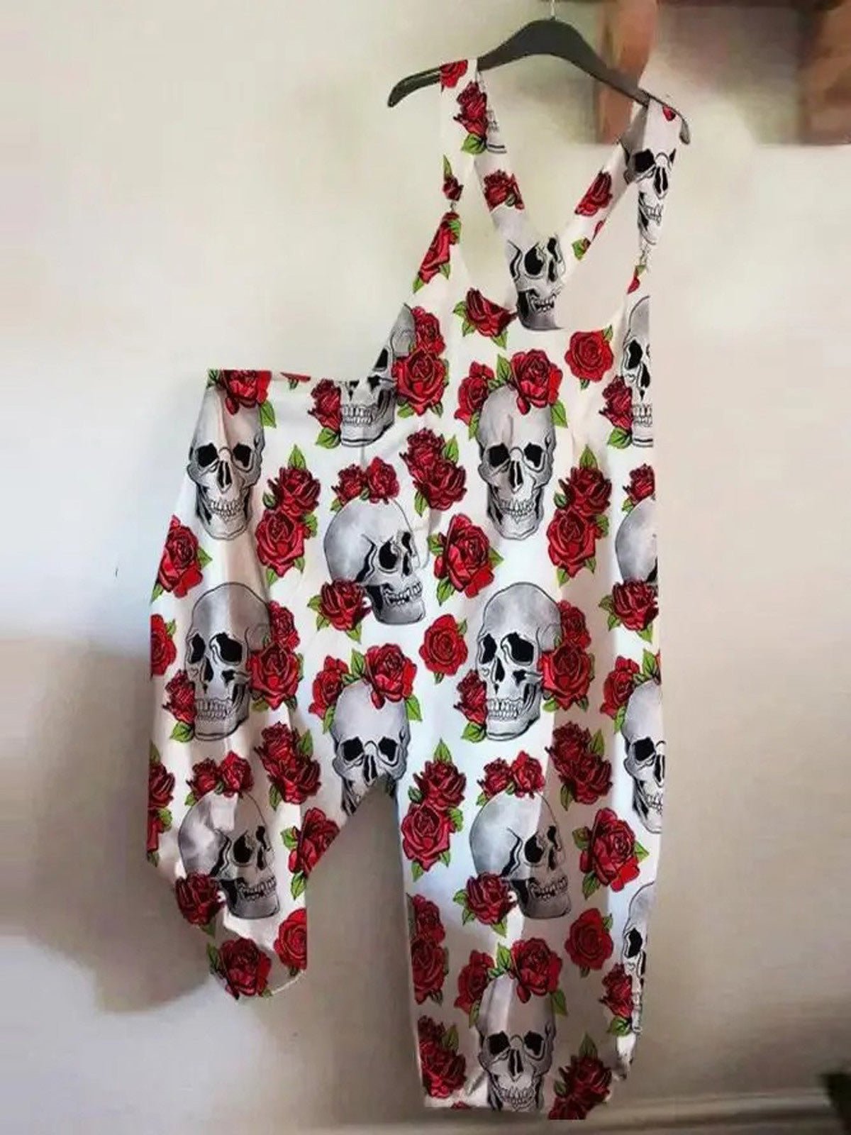 Women's Jumpsuits Loose Skull Print Sleeveless Jumpsuit - LuckyFash™
