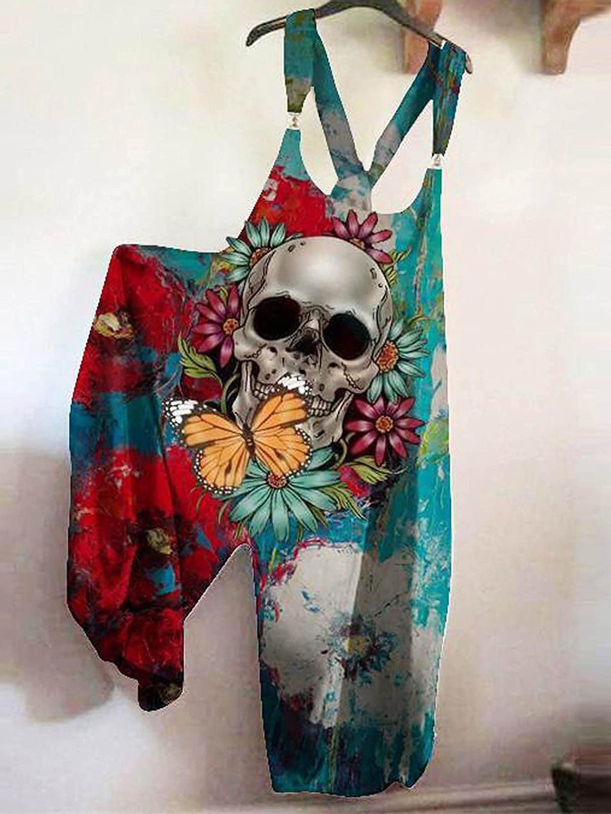 Women's Jumpsuits Loose Skull Print Sleeveless Jumpsuit - LuckyFash™