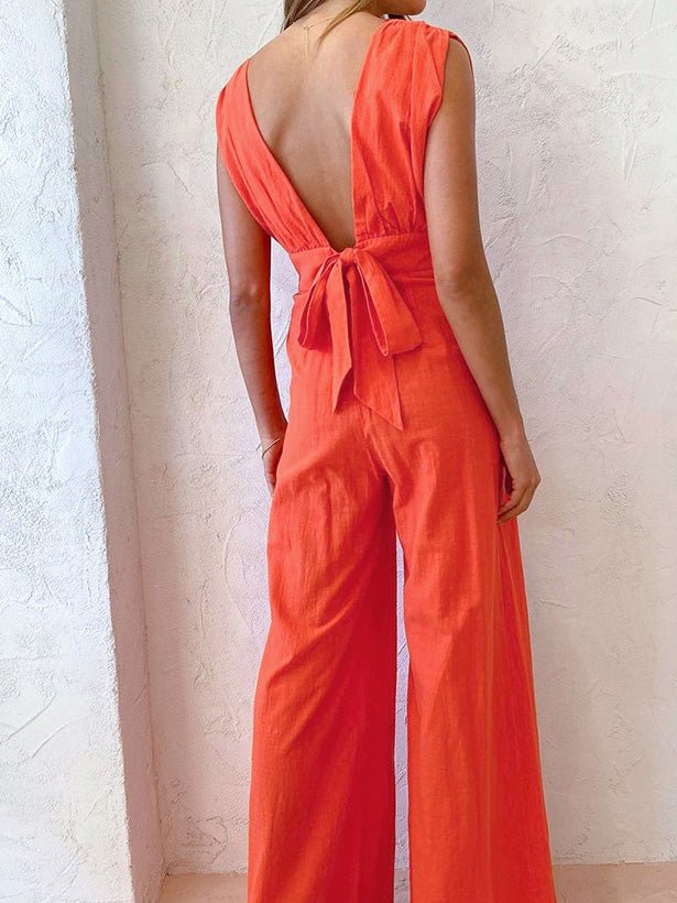 Women's Jumpsuits Loose Sleeveless Wide Leg Jumpsuit - LuckyFash™
