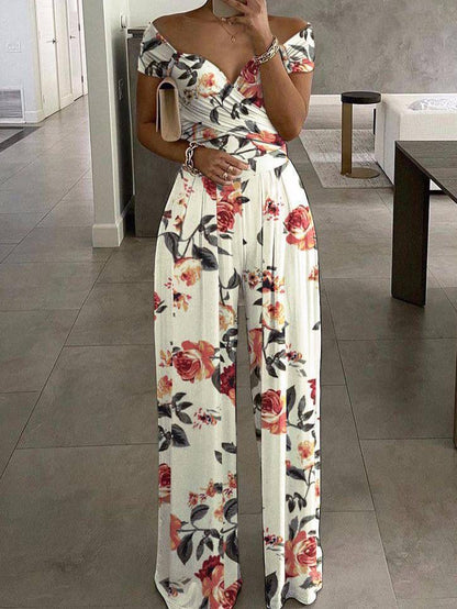 Women's Jumpsuits One-Shoulder Floral Print Jumpsuit - LuckyFash™