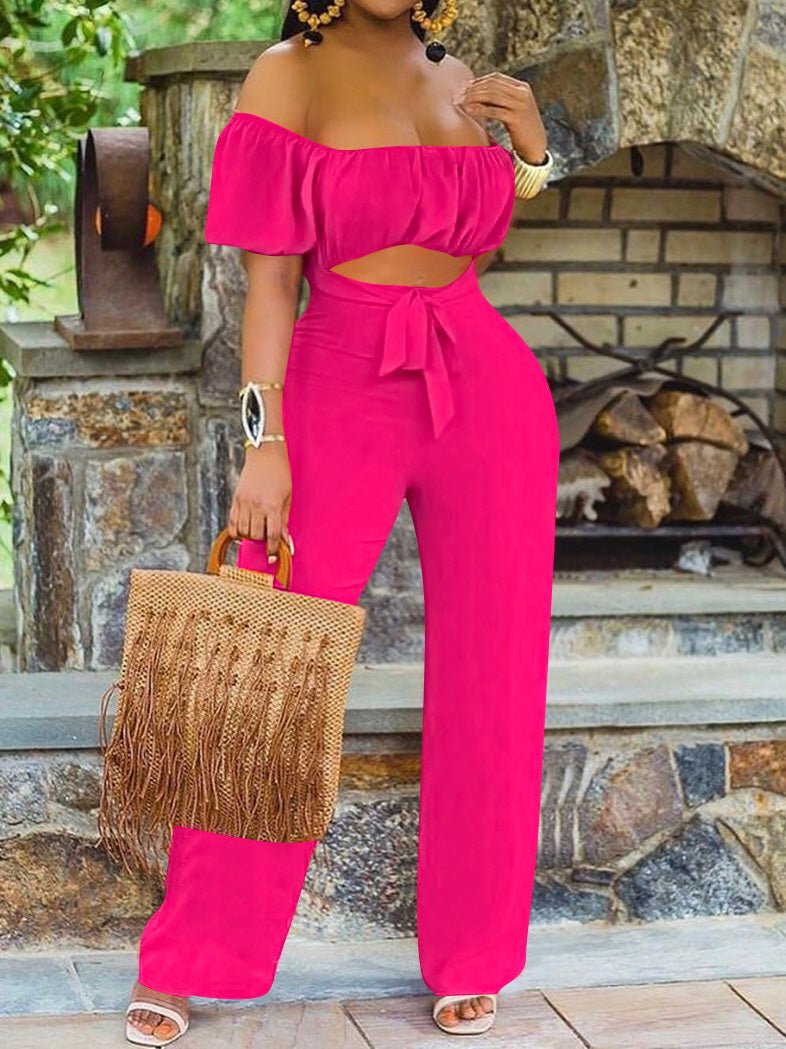 Women's Jumpsuits One-Shoulder Hollow Backless Jumpsuit - LuckyFash™