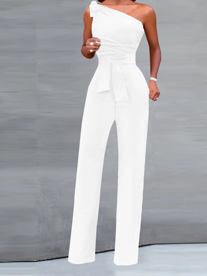 Women's Jumpsuits One Shoulder Lace Up Jumpsuits - LuckyFash™