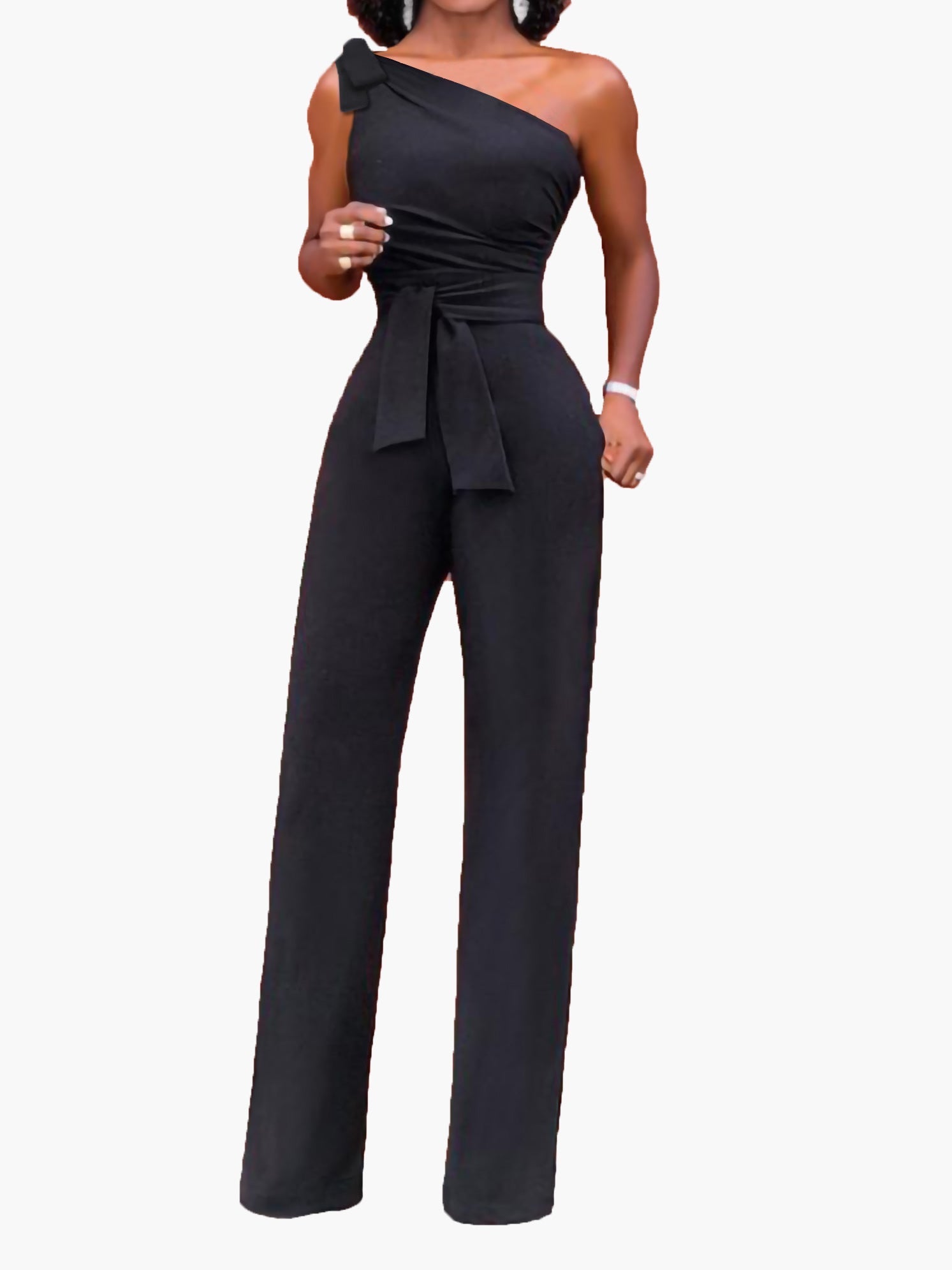 Women's Jumpsuits One Shoulder Lace Up Jumpsuits - LuckyFash™