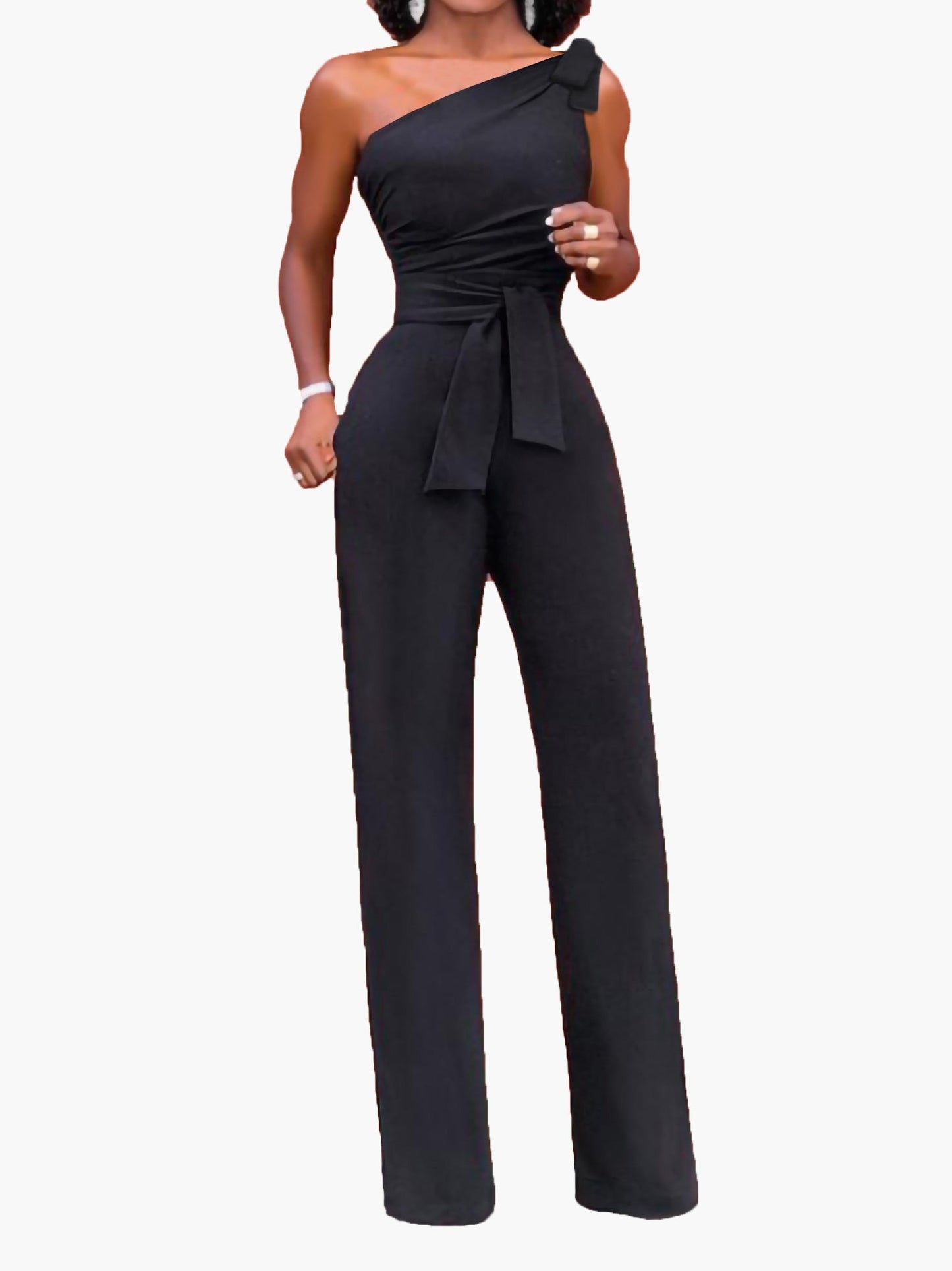 Women's Jumpsuits One Shoulder Lace Up Jumpsuits - LuckyFash™