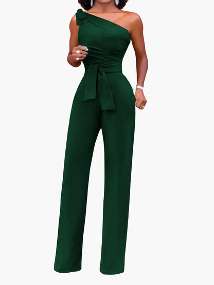 Women's Jumpsuits One Shoulder Lace Up Jumpsuits - LuckyFash™