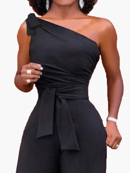 Women's Jumpsuits One Shoulder Lace Up Jumpsuits - LuckyFash™