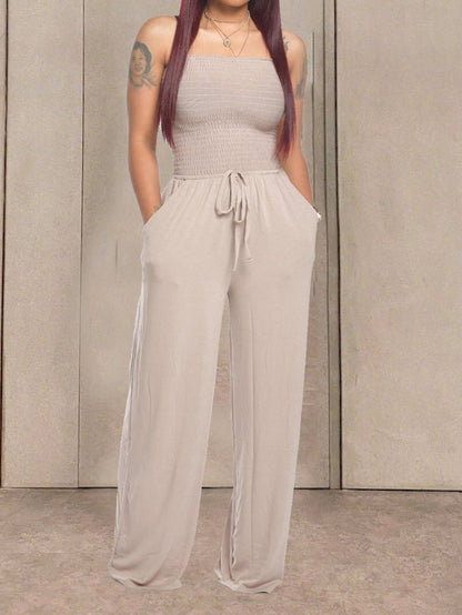 Women's Jumpsuits One-Shoulder Pocket Wide-Leg Jumpsuit - LuckyFash™
