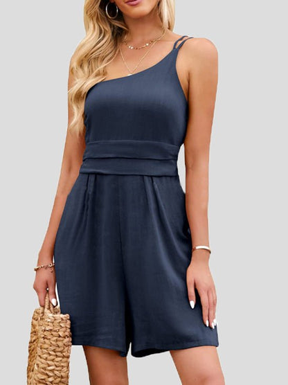 Women's Jumpsuits One-Shoulder Sling Open Back Casual Jumpsuit - LuckyFash™