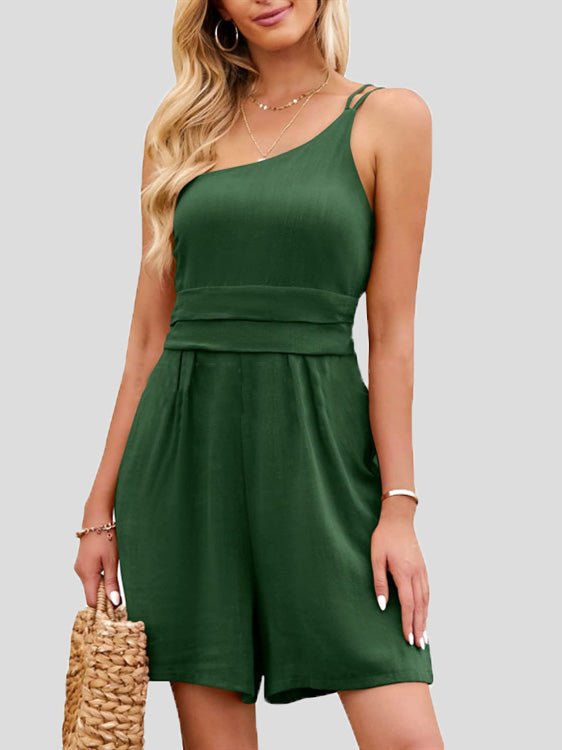 Women's Jumpsuits One-Shoulder Sling Open Back Casual Jumpsuit - LuckyFash™