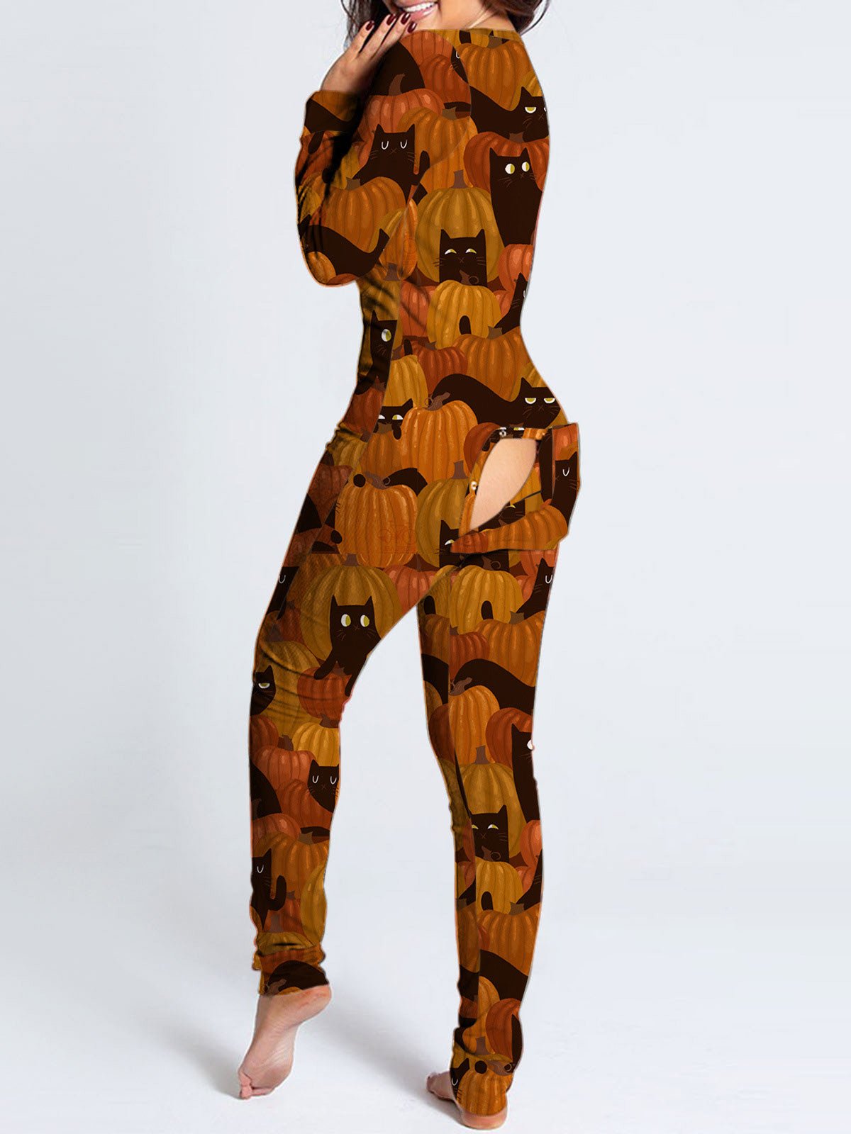 Women's Jumpsuits Printed Long Sleeve Loungewear Jumpsuit - LuckyFash™