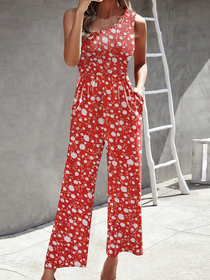 Women's Jumpsuits Printed One Shoulder Wide Leg Jumpsuit - LuckyFash™