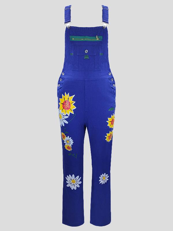 Women's Jumpsuits Printed Pattern Pockets Denim Jumpsuit - LuckyFash™
