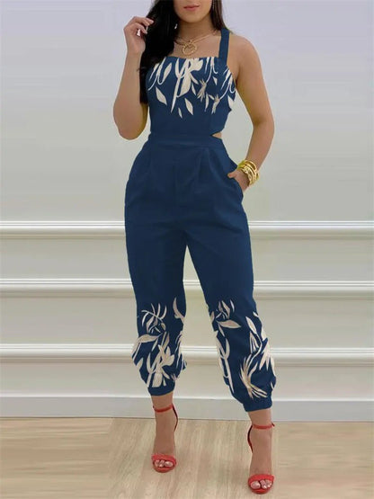 Women's Jumpsuits Printed Sling Bare Back Jumpsuit - LuckyFash™