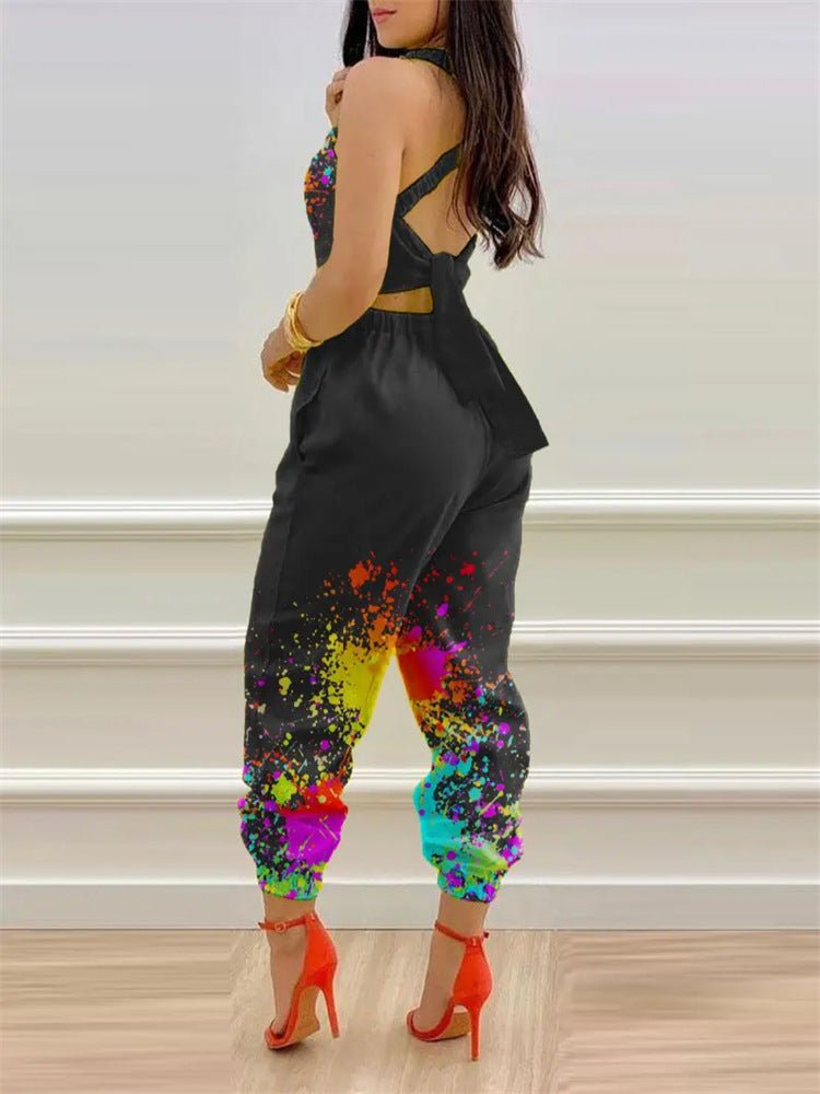 Women's Jumpsuits Printed Sling Bare Back Jumpsuit - LuckyFash™