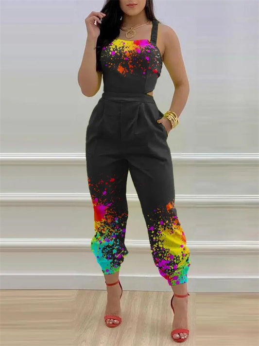 Women's Jumpsuits Printed Sling Bare Back Jumpsuit - LuckyFash™