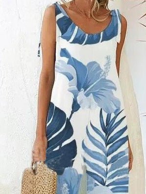 Women's Jumpsuits Printed Sling Belted Wide-Leg Jumpsuit - LuckyFash™
