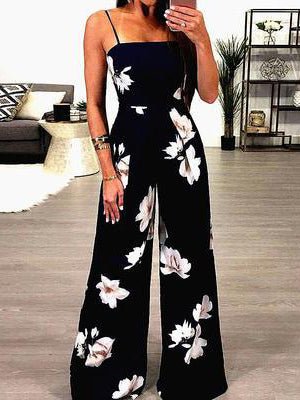 Women's Jumpsuits Printed Sling Open Back Jumpsuit - LuckyFash™