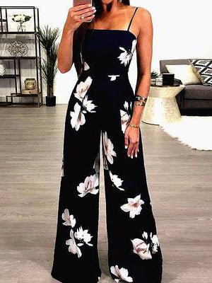 Women's Jumpsuits Printed Sling Open Back Jumpsuit - LuckyFash™