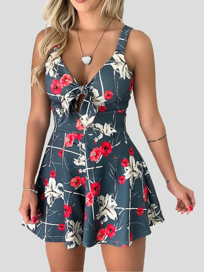 Women's Jumpsuits Printed Suspender Lace-Up Jumpsuit - LuckyFash™